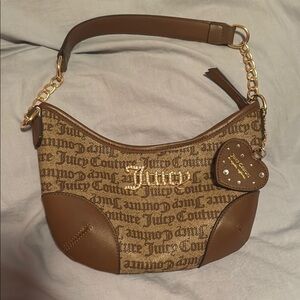 Juicy Couture Brown Shoulder Bag with Heart Charm